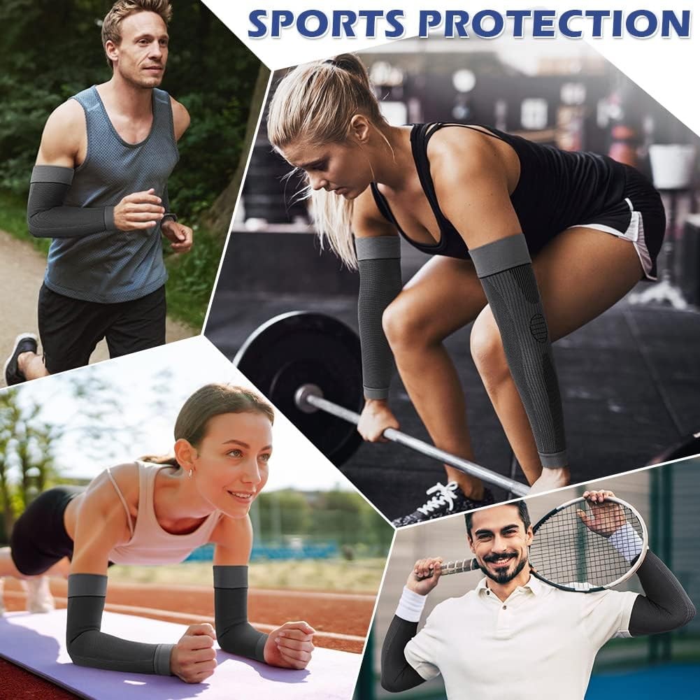 1 Pair Compression Arm Sleeve Elbow Support Men Women NonSlip Sports Brace