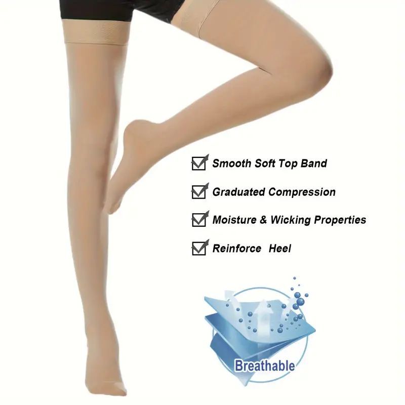 Copper Compression Socks Thigh High Calf Foot Sleeve Support Pain Relief Women–