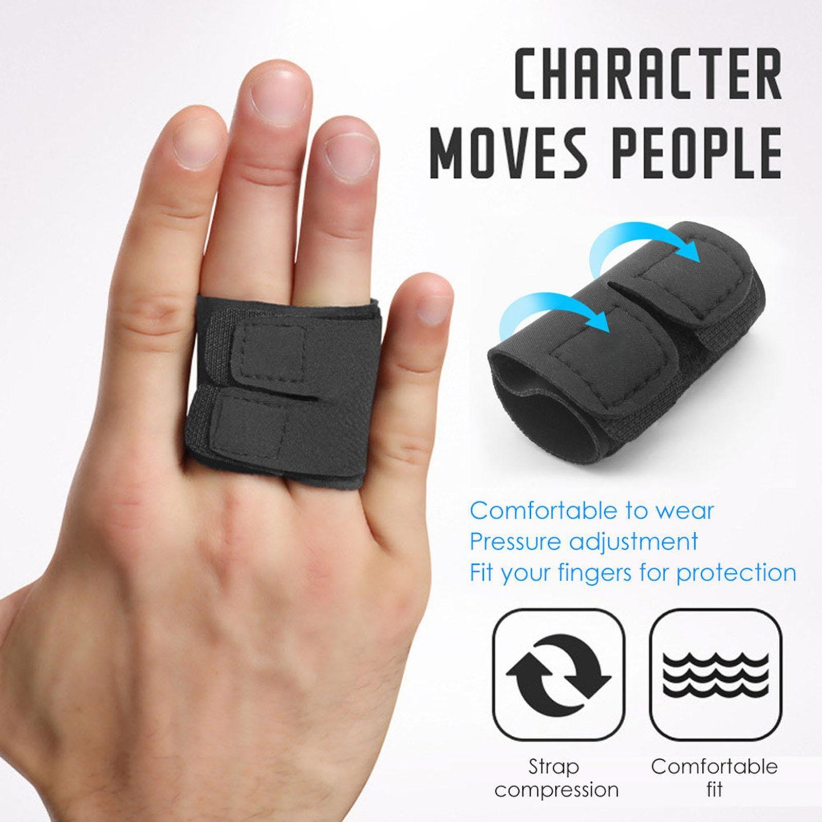 Finger Adjustable Trigger Splint Straightener Corrector Support Brace Protector