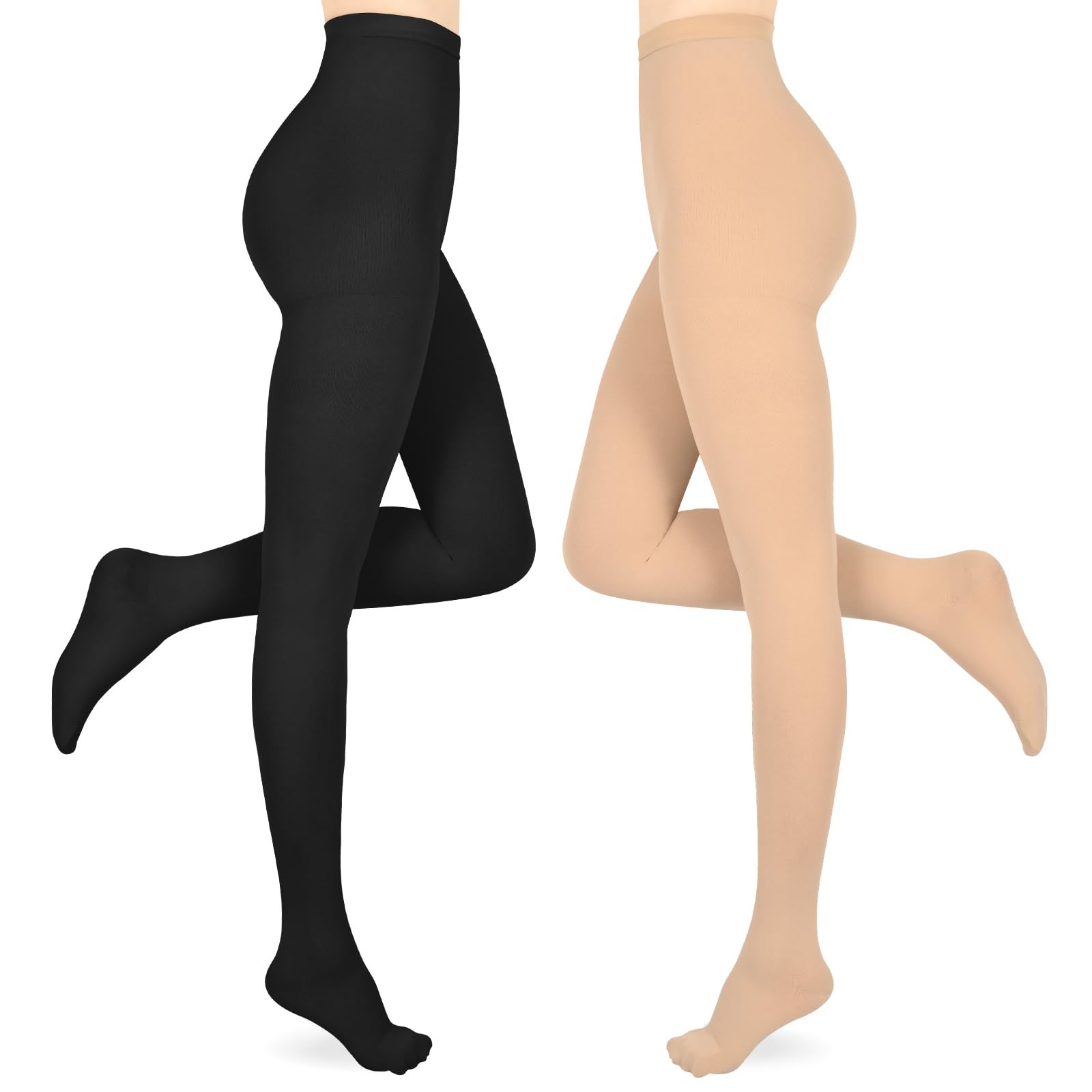Compression Pantyhose for Women & Men 2 Pairs Closed Toe 15-20mmHg Graduated …