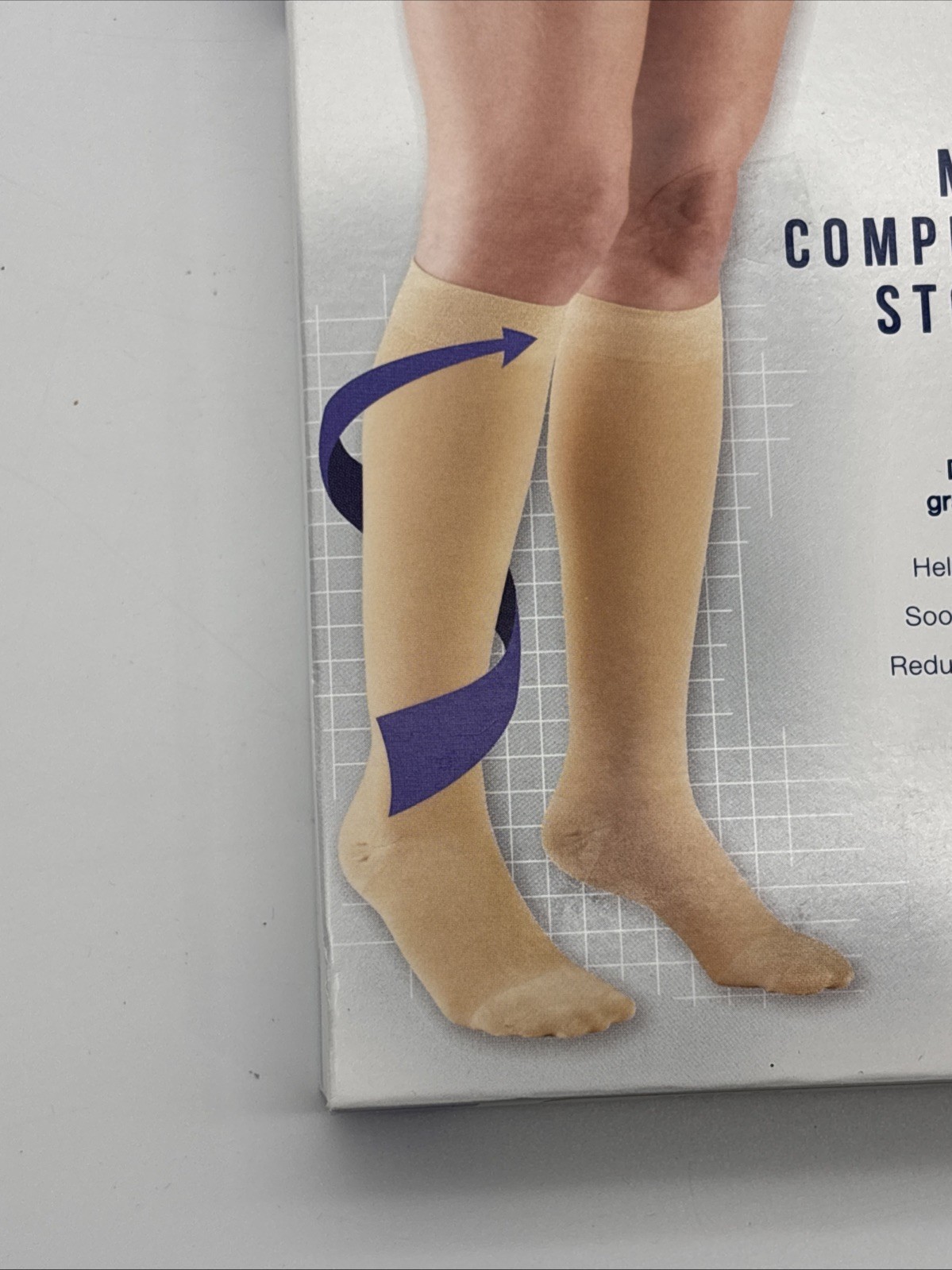 NEW Truform 8865-XL Below Knee Firm Compression Stockings 20-30mmHg Beige, XL