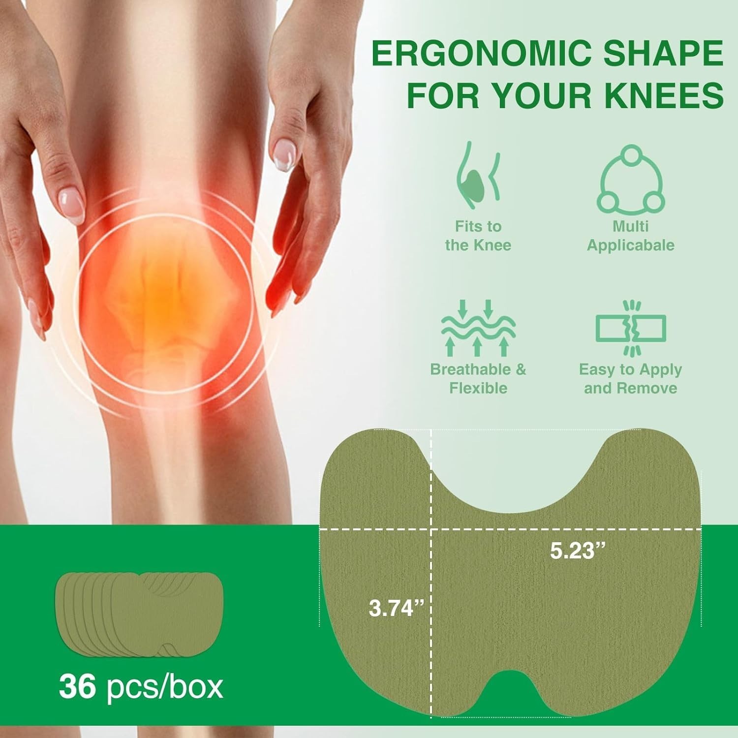 Herbal Pain Relief Patches – 20 Knee Pain Patches (Specially Designed for Knee