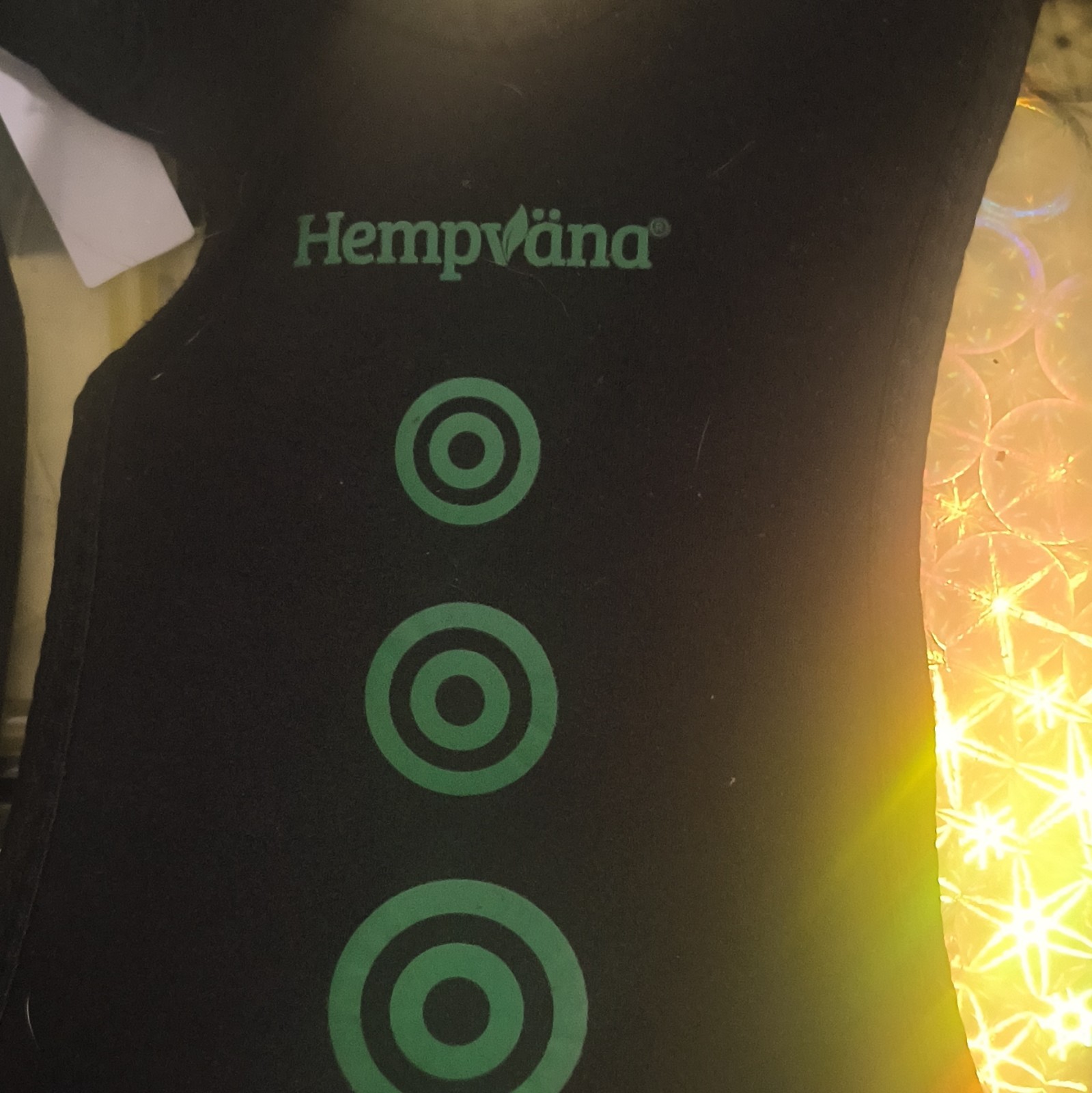 Hempvana Adjustable Shoulder Brace Support Harness, One Size, Black/Green