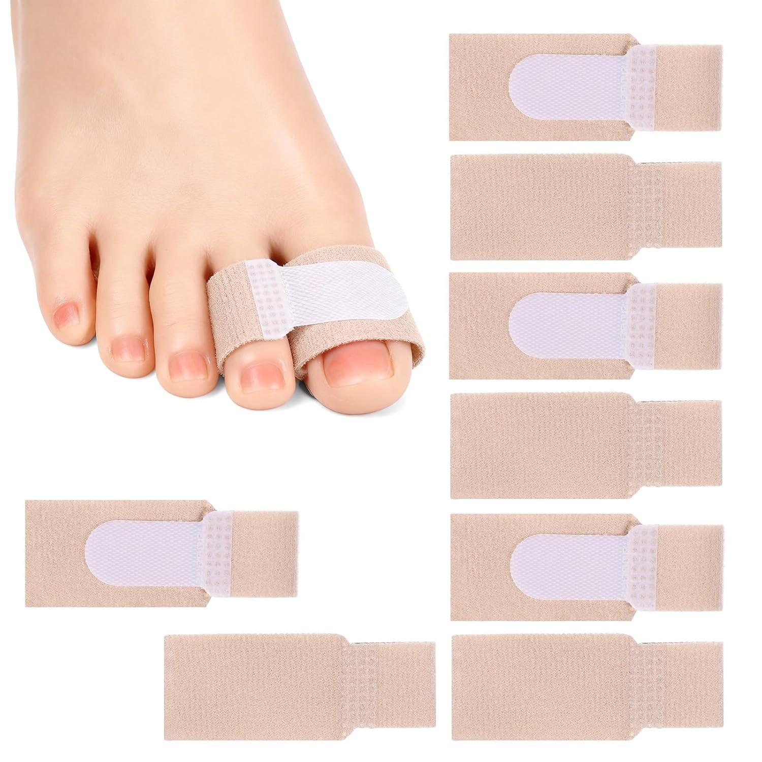 Broken Toe Wraps for Your Big Toes, 8 Pcs/Pack, Fabric Toe Splint Toe Cus