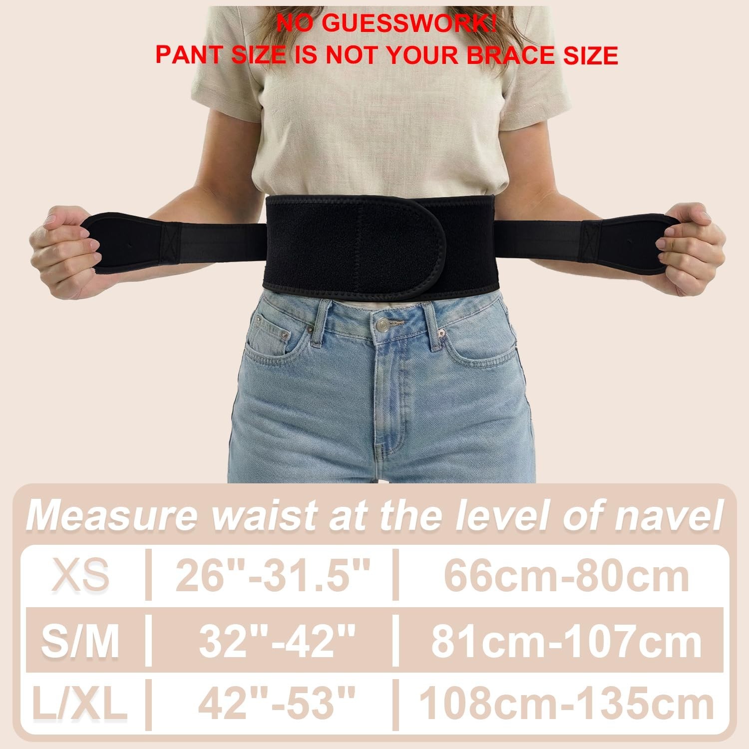 Slim Narrow Back Brace for Lower Back Pain Relief, Lightweight Adjustable Suppor