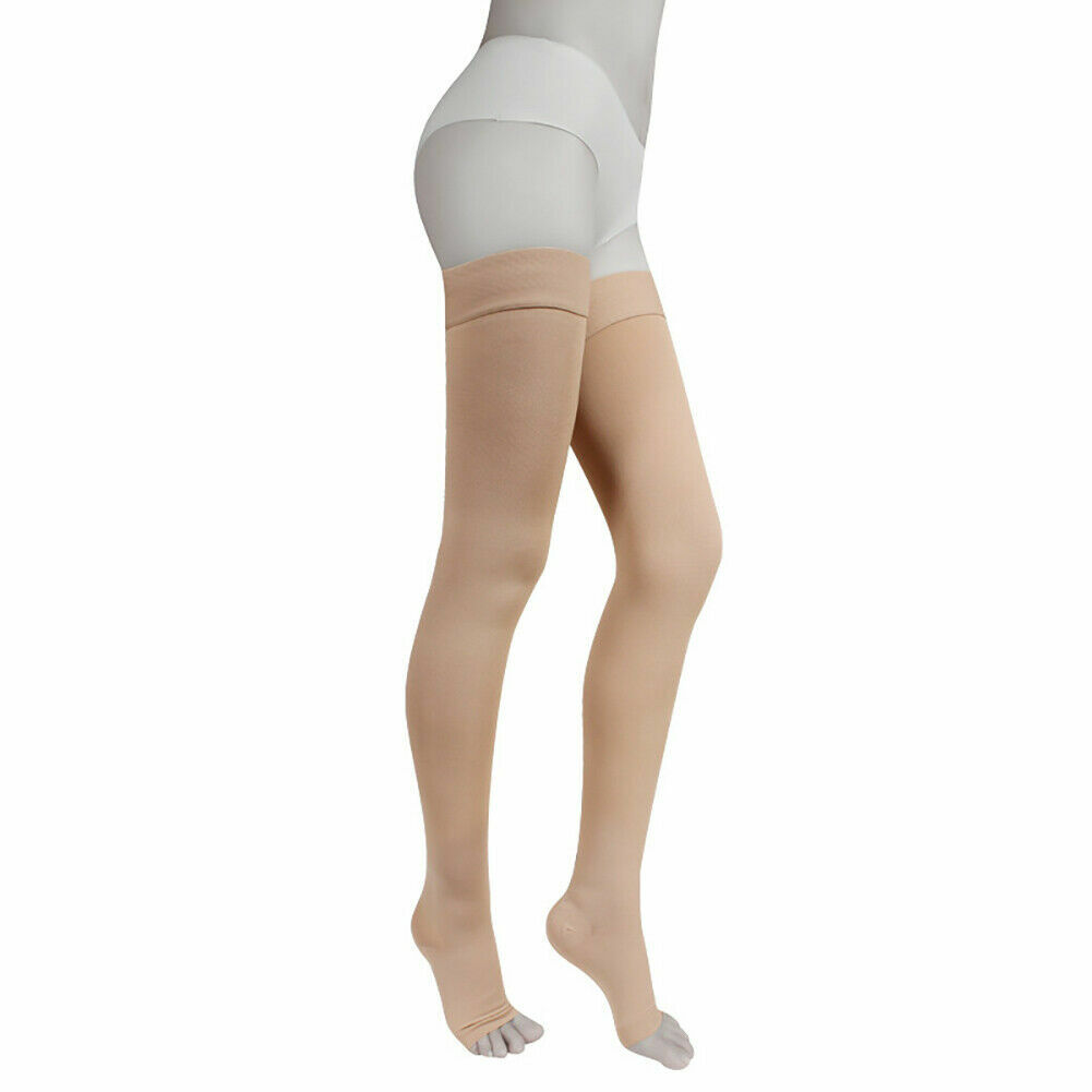 30-40mmHg Compression Open Toe Socks Thigh High Support Stockings Leg Sleeve US