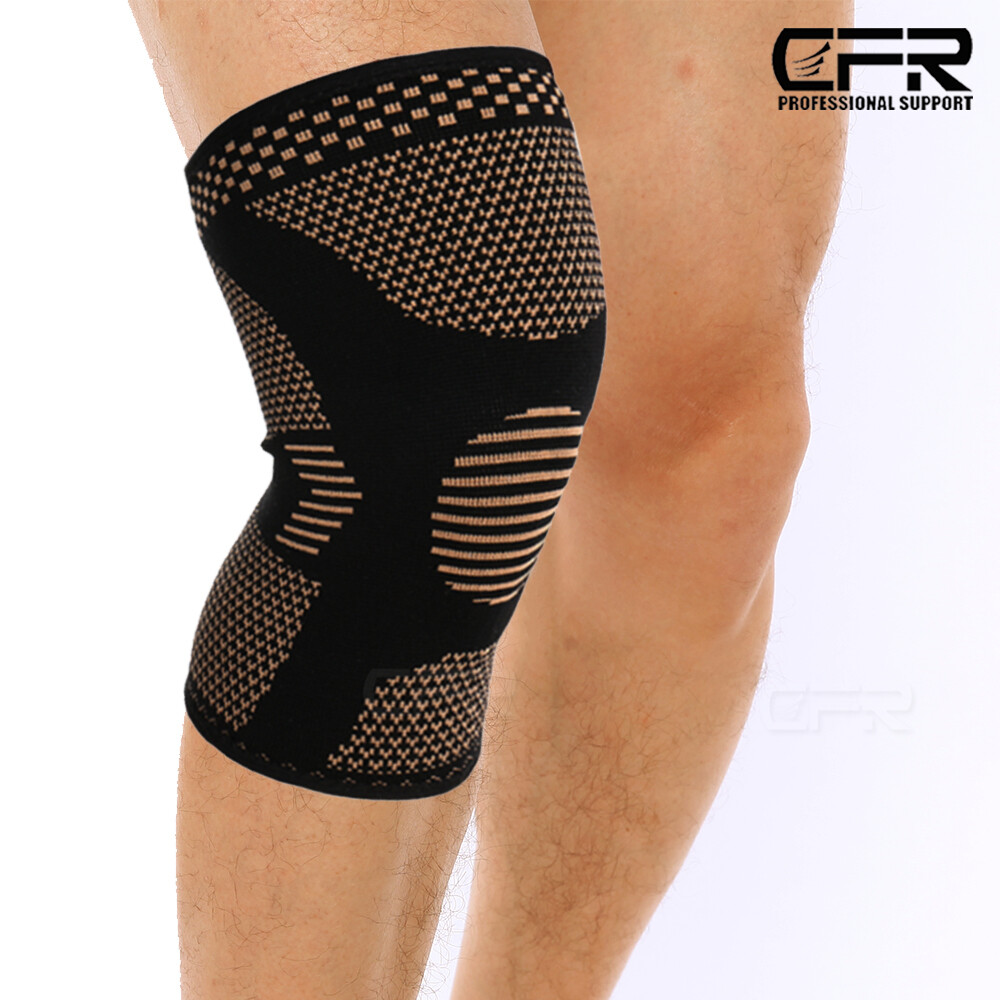 Copper Knee Support Compression Sleeve Brace Sport Patella Joint Pain Arthritis
