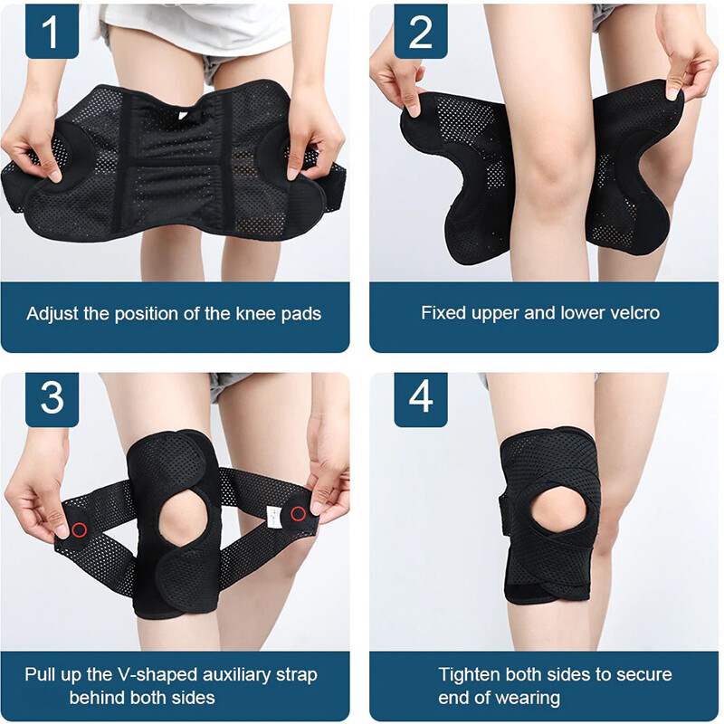 Knee Brace Compression Sleeve Patella Support Arthritis Joint Pain Relief Wrap