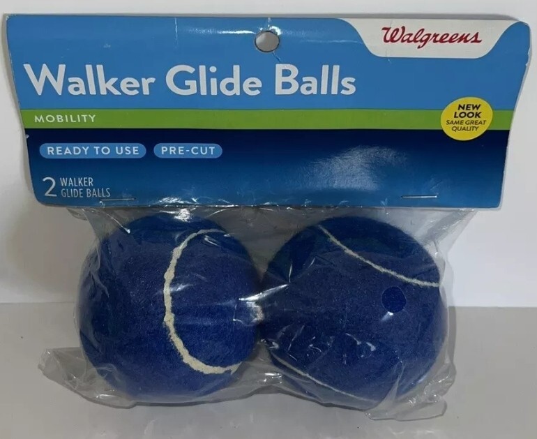 Walgreens Brand Walker Glide Balls-Set of 2 Balls-Precut Opening Royal Blue