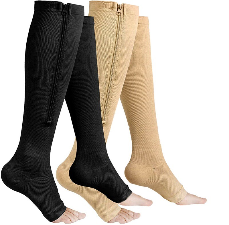 Men Zipper Socks Compression Prevention Varicose Vein Support Socks Fat Burning