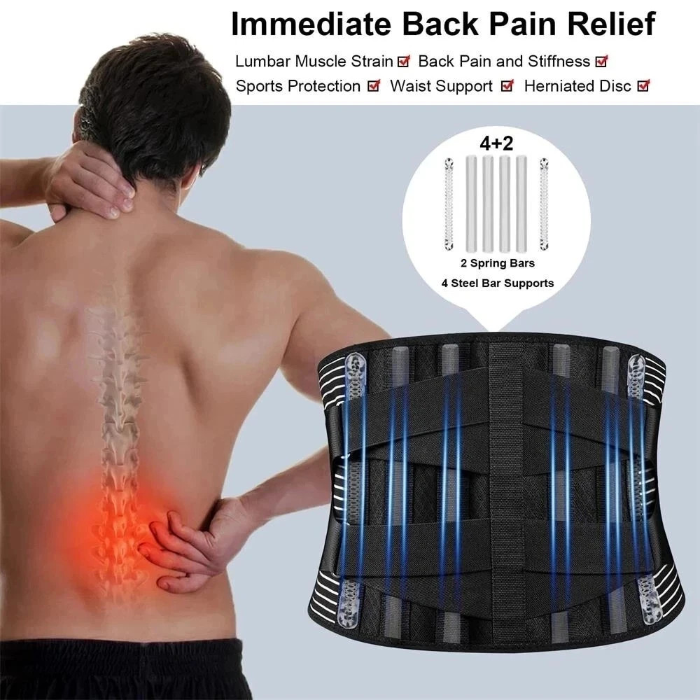 Adjustable Lower Back Brace Lumbar Support Waist Belt for Men Women Pain Relief