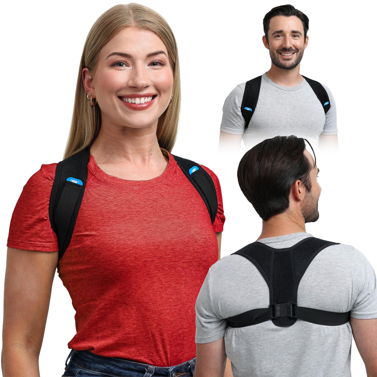 Omeer Posture Corrector for Women and Men, One Size Fits Most, Black