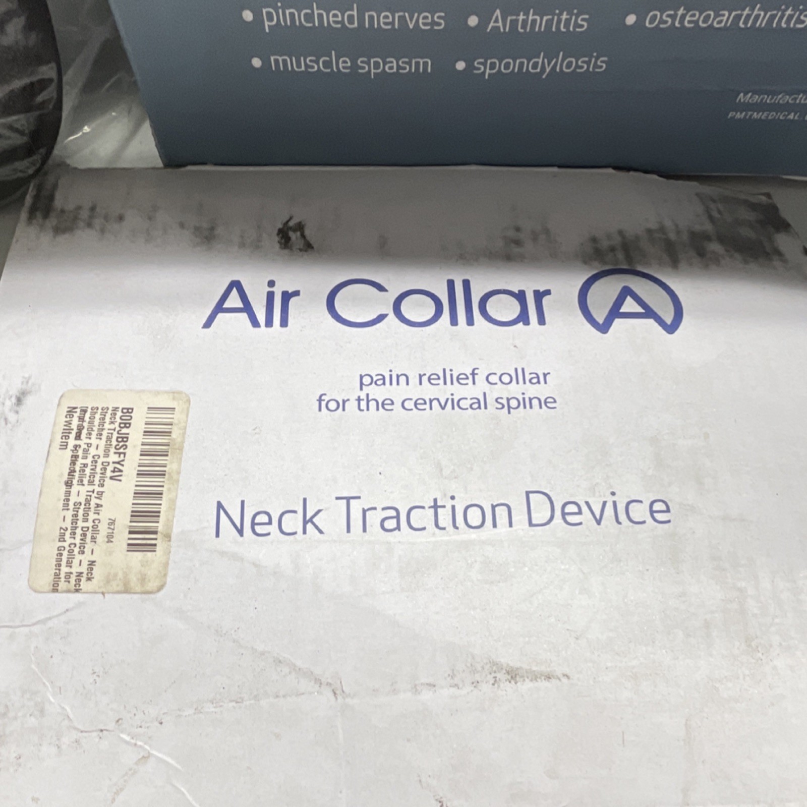 Air Collar Inflatable Neck Traction Orthosis w/ Electric Inflator Pump 3.7V
