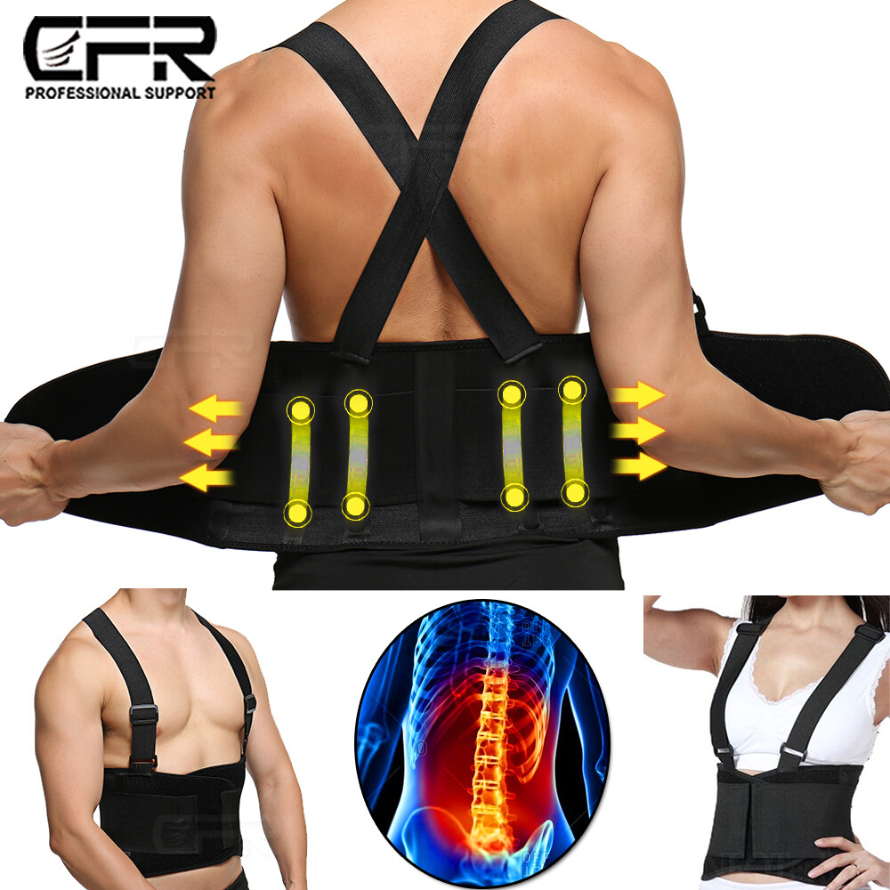Heavy Duty Weight Lift Lumbar Support Lower Waist Back Belt Brace Suspender Work