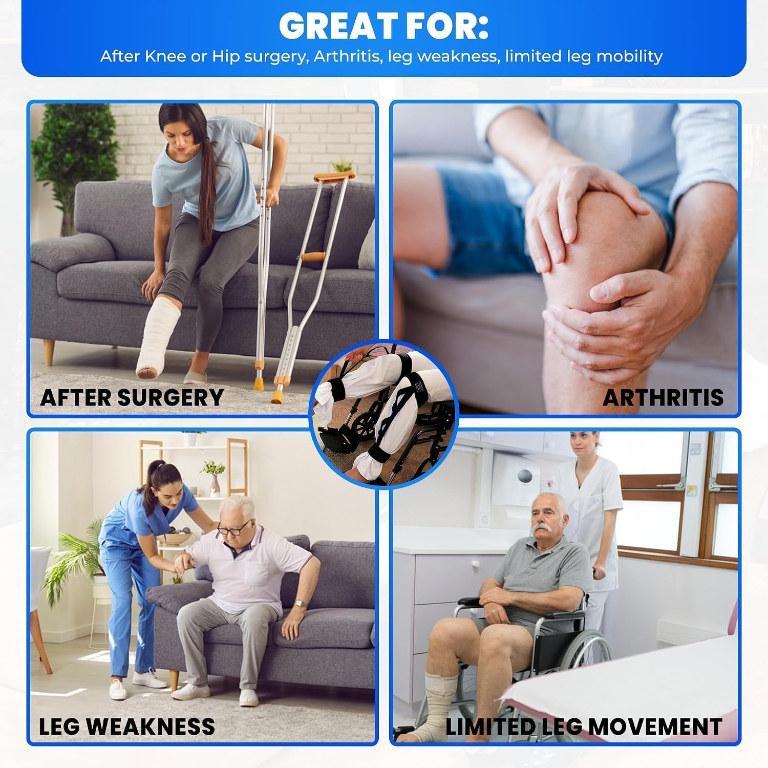 Leg Handles Cast Lifter Pair – Adjustable Mobility Aid