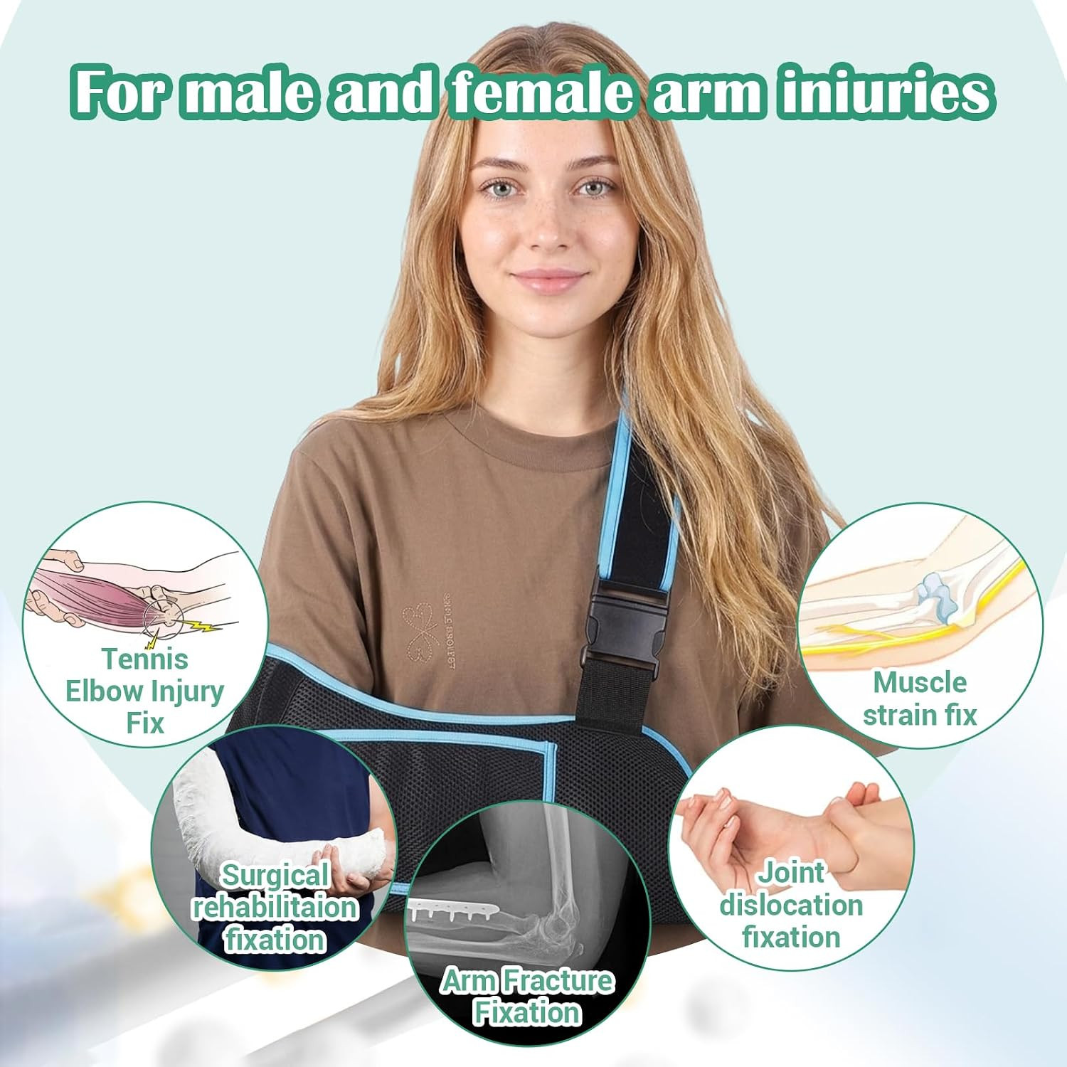 Arm Sling Shoulder Immobilizer, Adjustable Rotator Cuff Support Brace, Should…