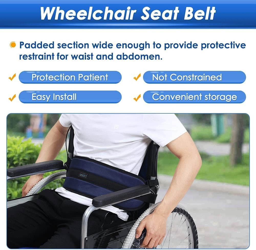 Durable Wheelchair Safety Harness – Adjustable Belt for Elderly Fall Prevention