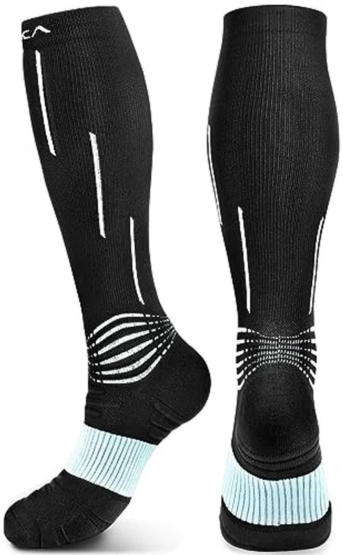Compression Socks, Medical Athletic Calf Socks 3X-Large-4X-Large Black Blue