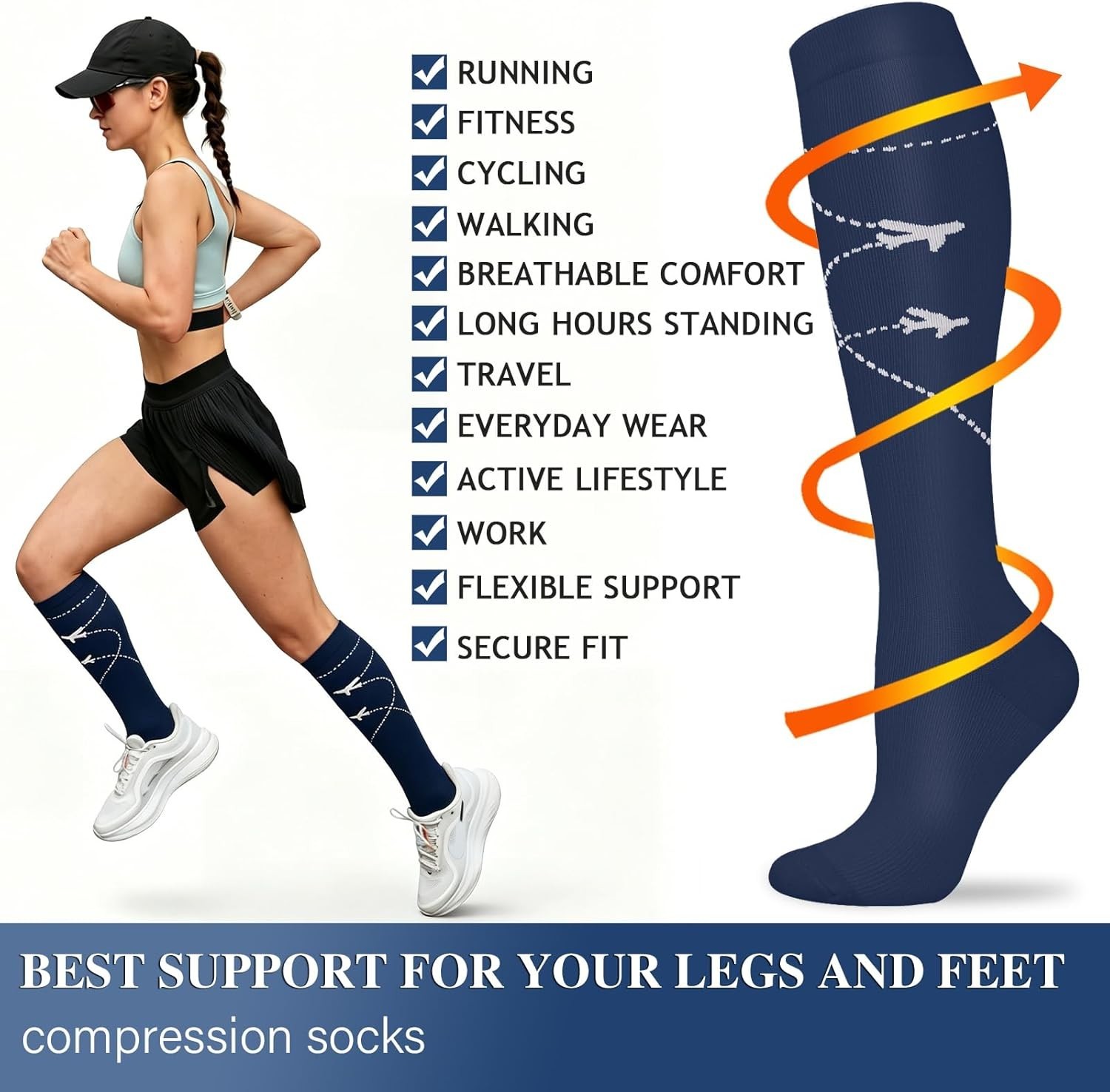 Knee-High Compression Socks for Men and Women – Ultimate Circulation Support