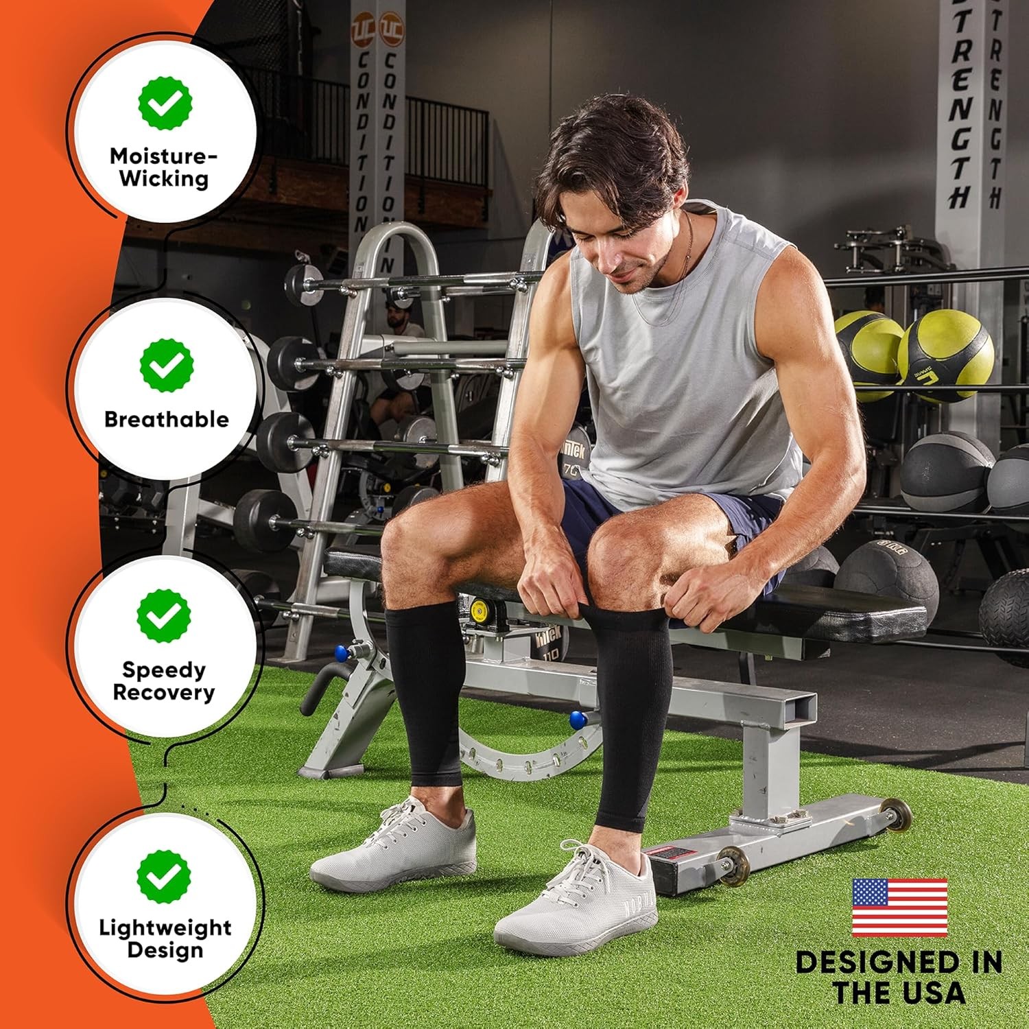 Calf Compression Sleeves Footless Compression Socks for Men Women Compression