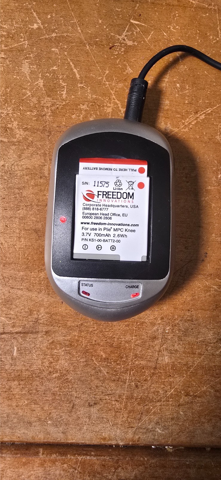 Freedom Innovations Plie 3 Microprocessor Prosthetic Knee with Foot Battery Char