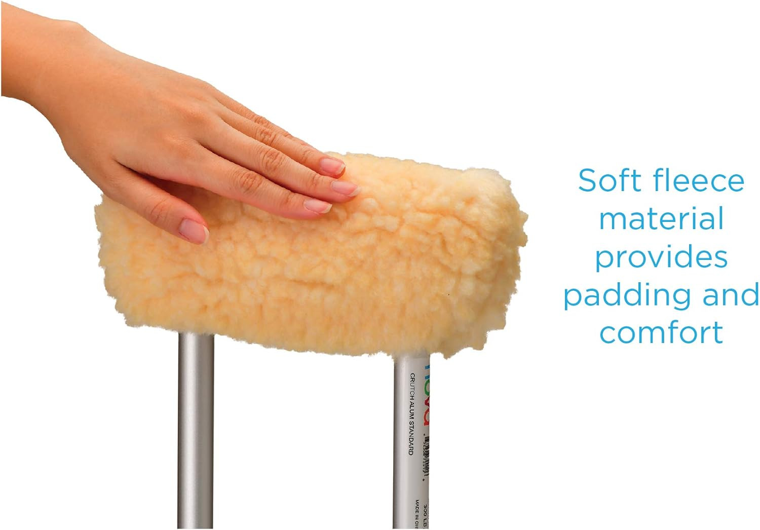 Medical Products Sheepskin Fleece Crutch Pads, Universal Fit Padded Cushion Flee