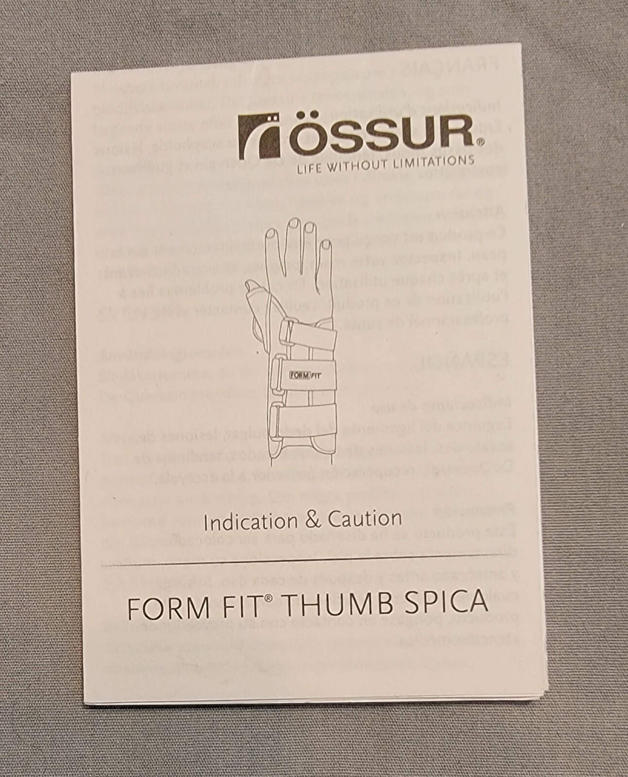 Ossur Formfit 8IN Thumb Spica Left Medium FREE SAME DAY SHIPPING