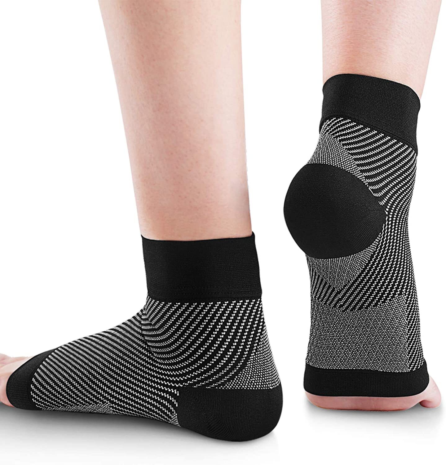 Lightweight Breathable Soft Ankle Support Brace 2 Pairs for Men Women, Black XL