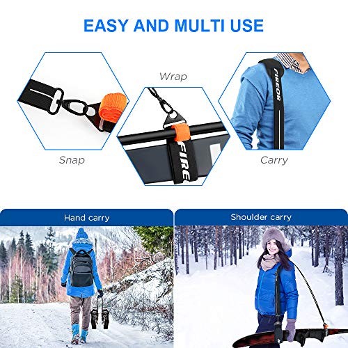 Ski Carrier Strap, Snowboard, Pole and Boot Carry Sling Strap Full Metal Buckle