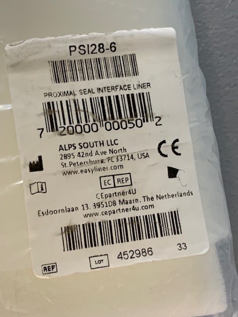 NEW Alps Proximal Seal Interface Liner PSI28-6 prosthetic liner see descr