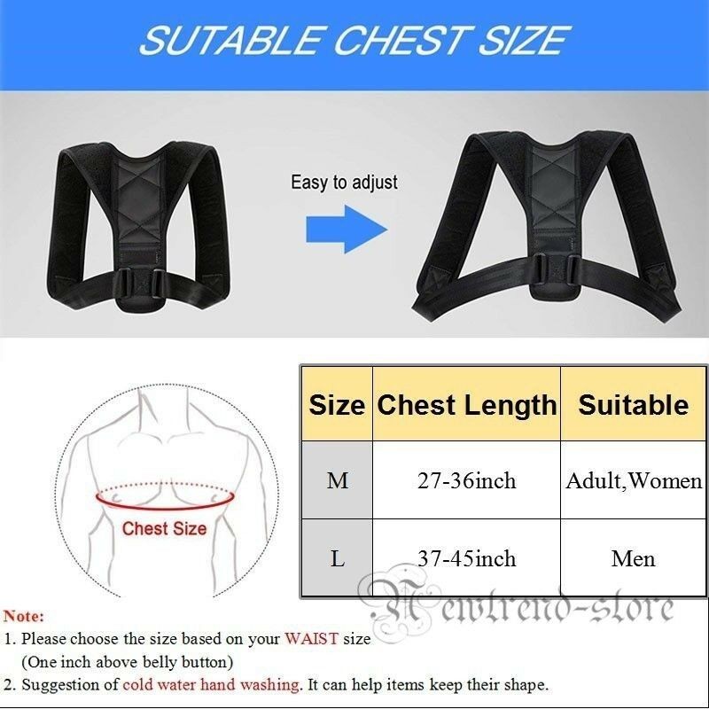 Adjustable Posture Corrector Back Shoulder Support Correct Brace Belt Unisex