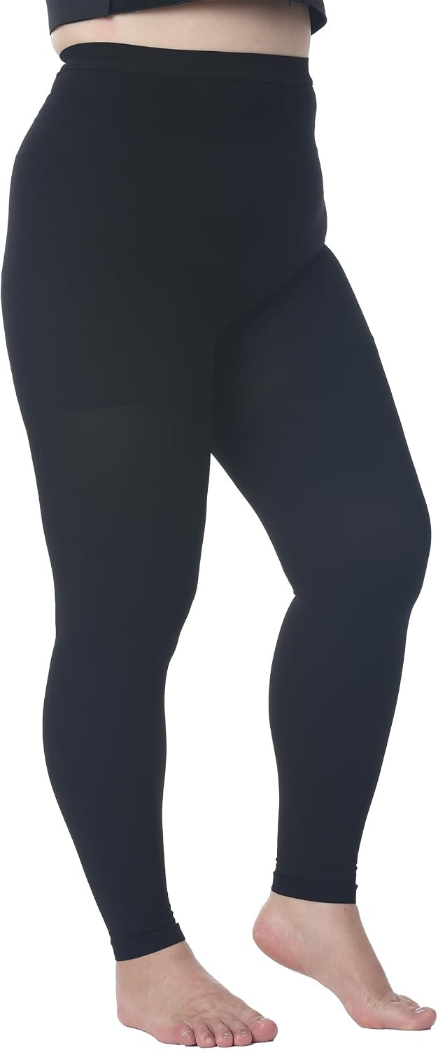 5XL 15-20 mmHg Footless Compression Pantyhose Black