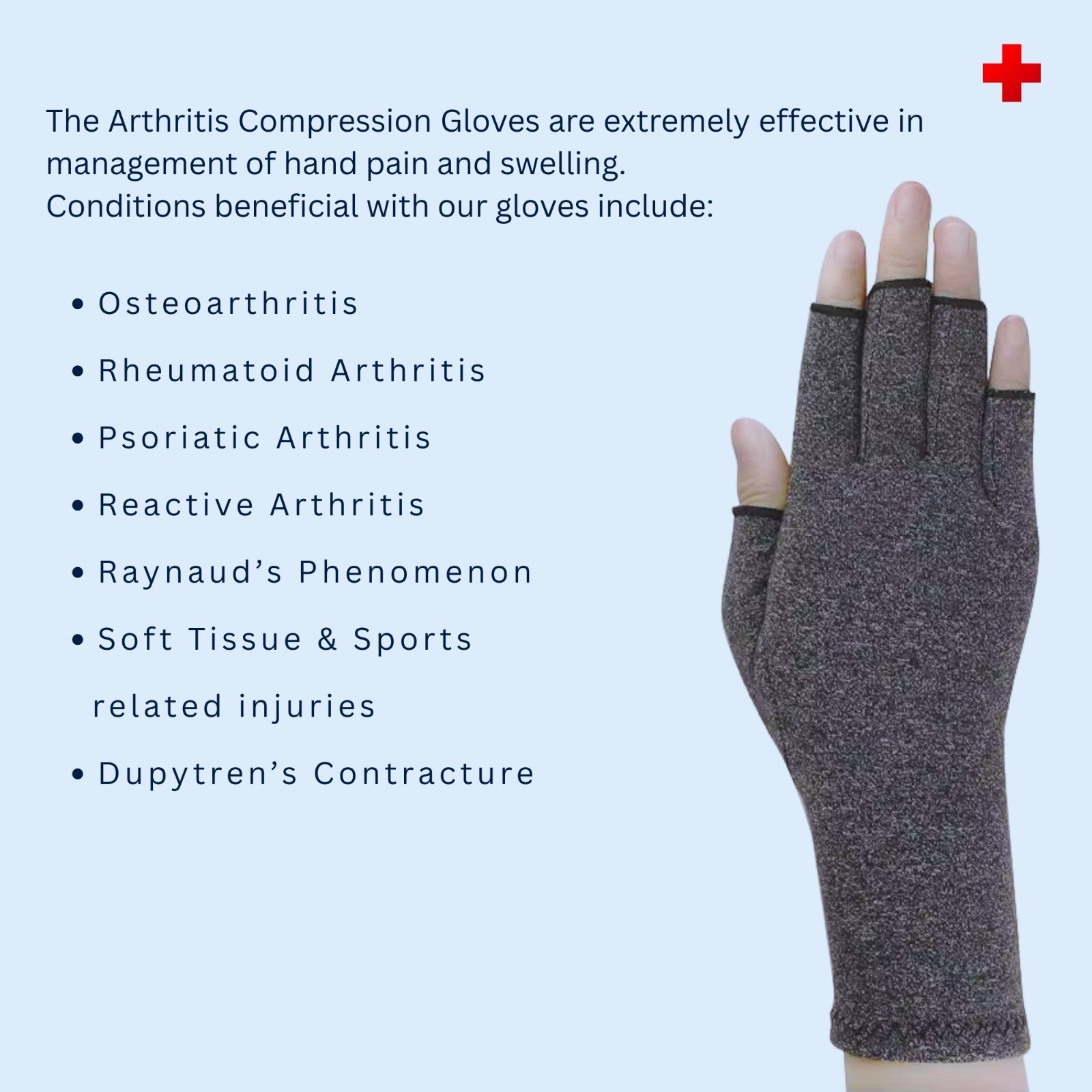 1 Pair Arthritis Gloves Compression Hand Wrist Support Brace Pain Relief Therapy