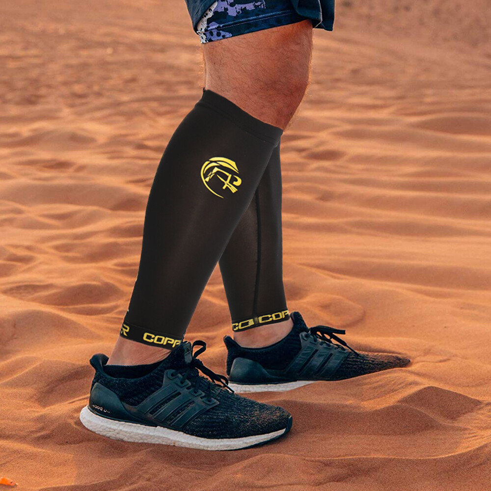 Copper Compression Socks Recovery Calf Leg Sleeves Shin Splint Running Sport Gym