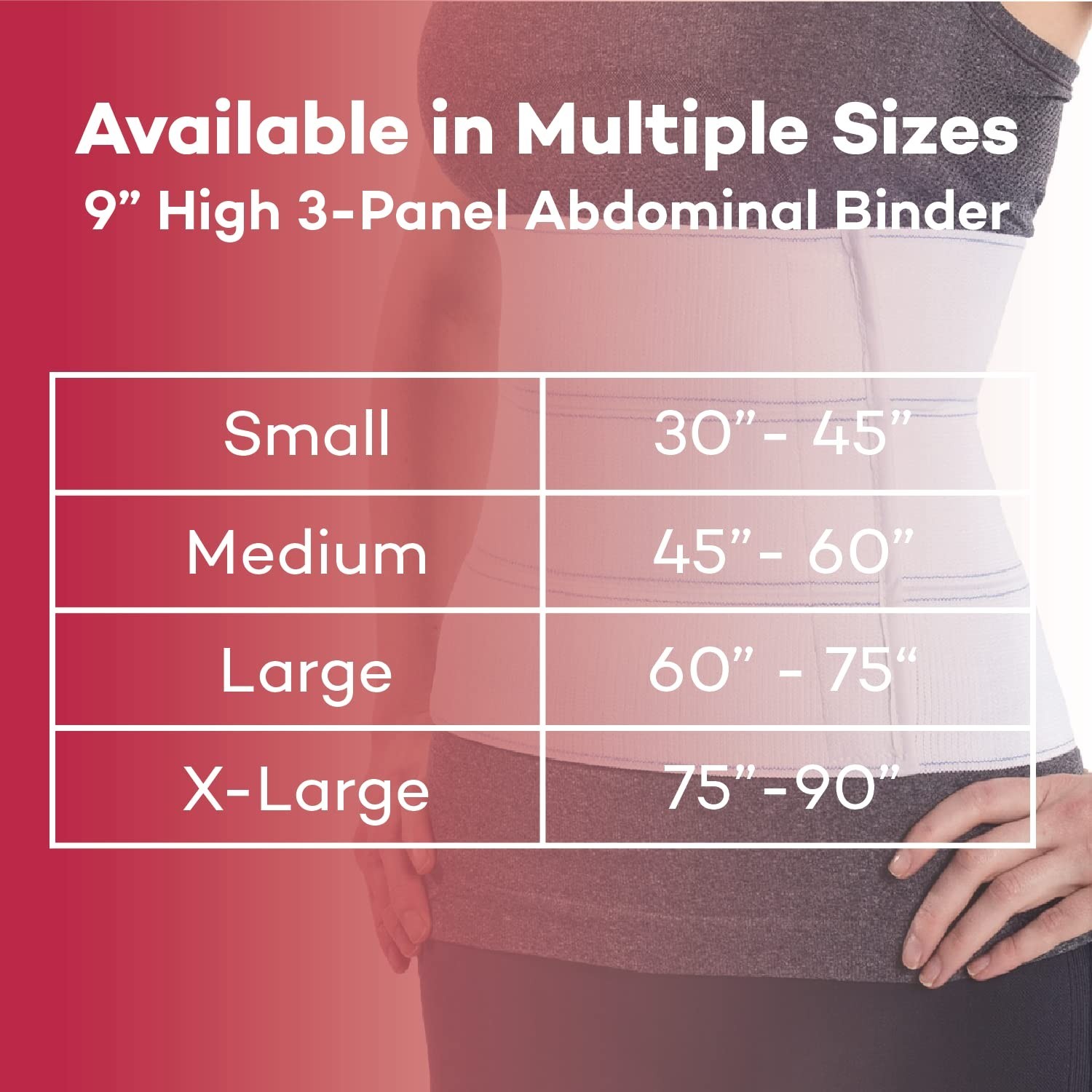 Unisex Medium Abdominal Support Binder – 9″ Compression Wrap for Core Stability