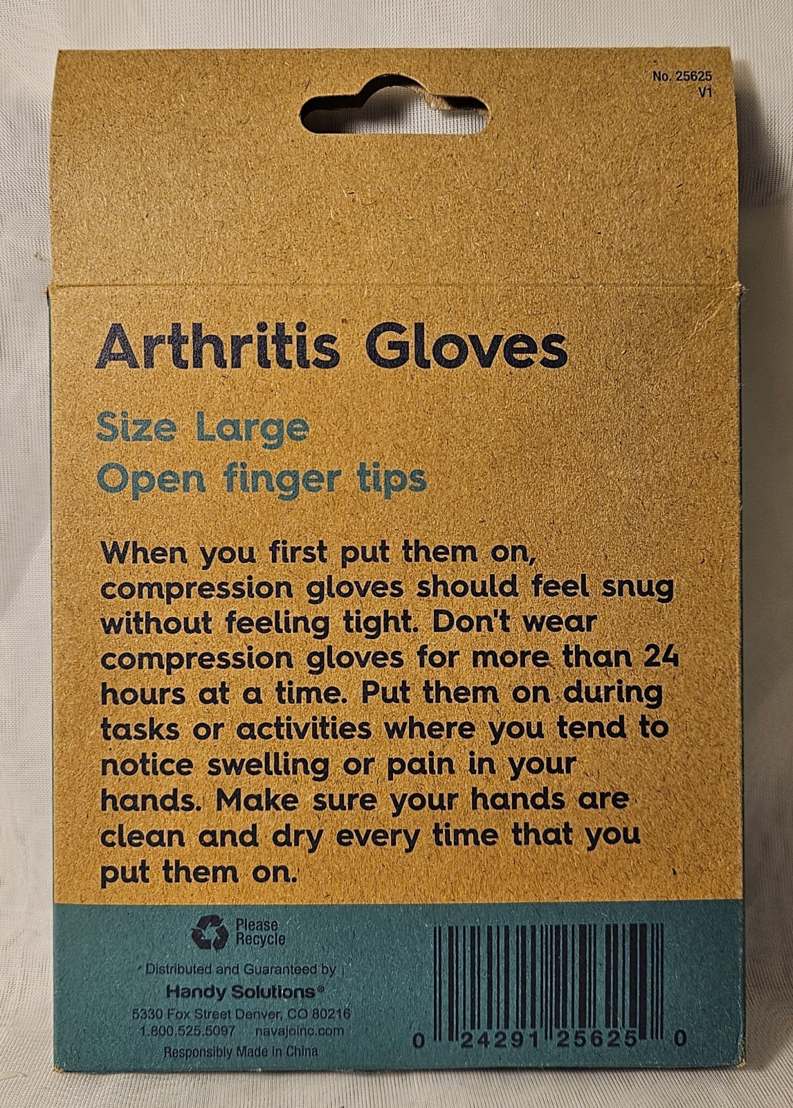 Handy Solutions ARTHRITIS GLOVES Open Finger Tips in Large Size *eBay Best Price