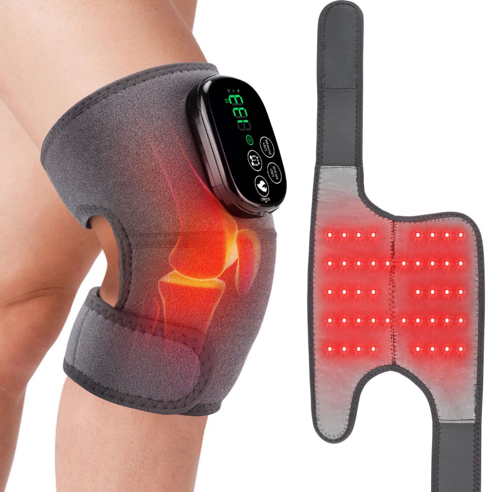 650nm&880nm Infrared Light Therapy Joint PainRelief Adjustable Heated Knee Brace