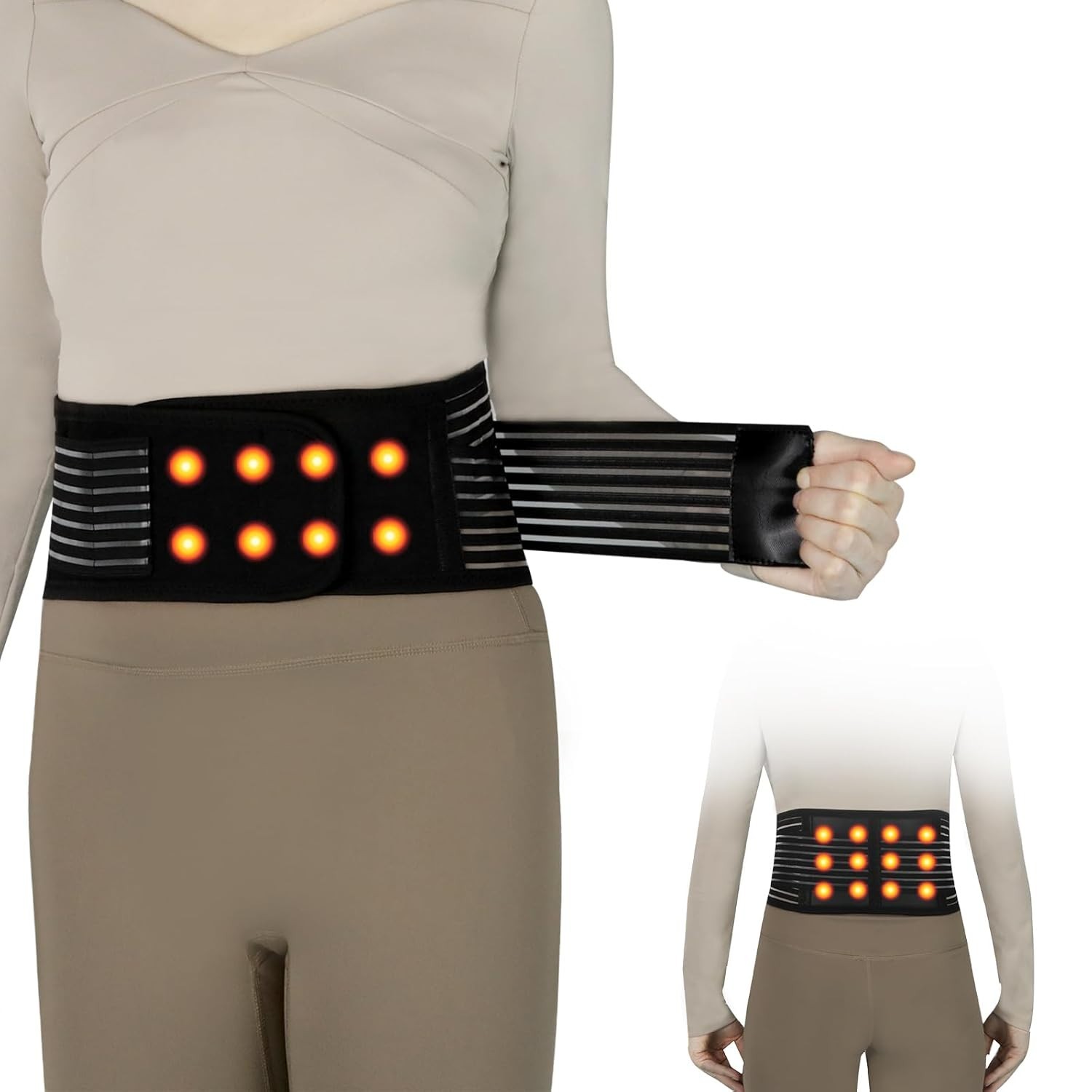 Magnetic Lumbar Support Belt with Self-Heating for Sciatica Pain Relief – Small