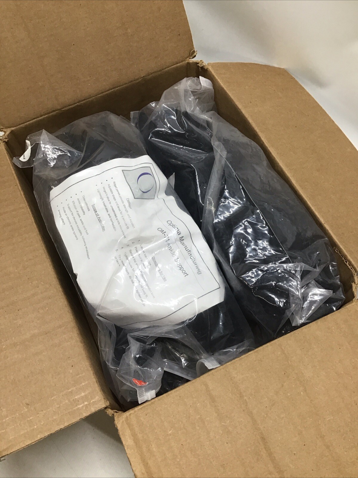 ANKLE BRACE Optima Manufacturing Pair L & R Size Small (S) New In Box OM-71