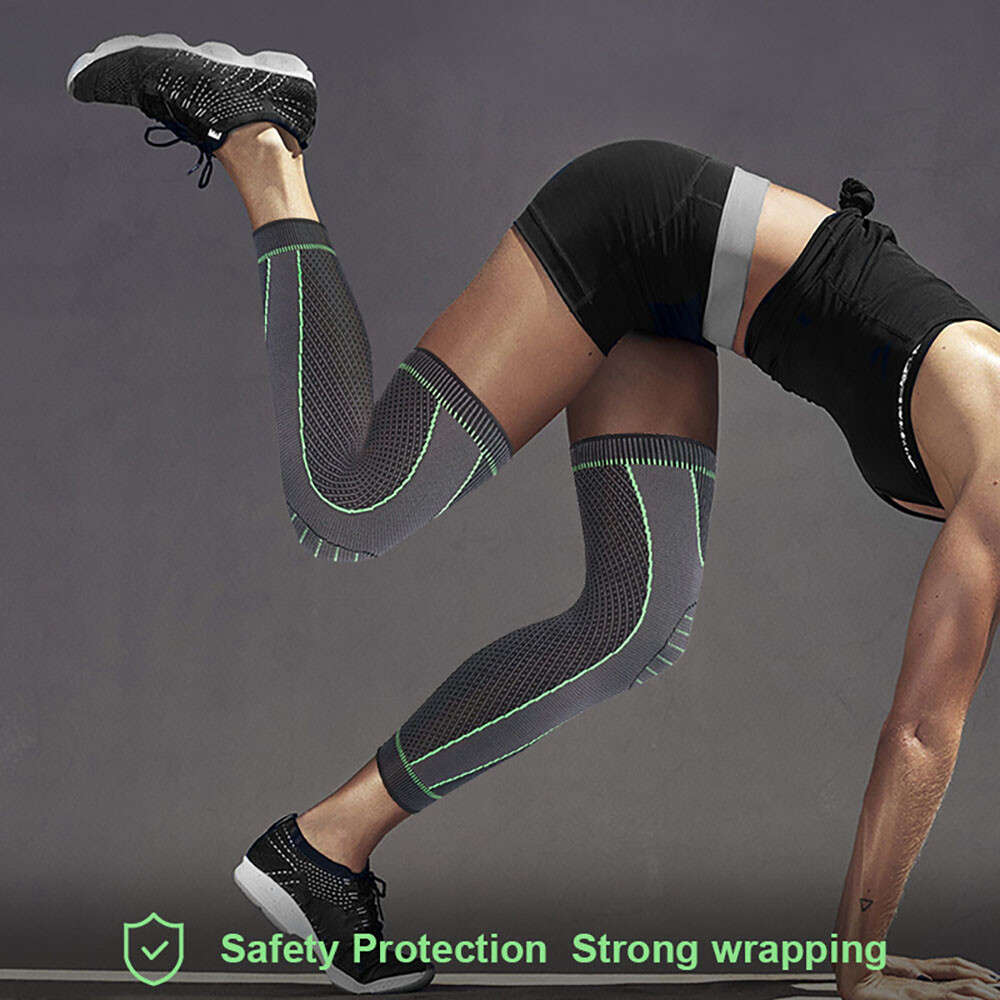 Nylon Compression Long Sleeve Support Leg Knee Brace Sport Pain Guard Men Women