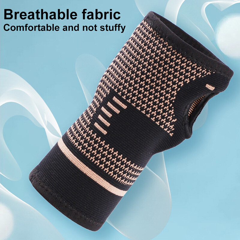 Copper Wrist Brace Support Sprain Carpal Tunnel Arthritis Compression Sleeve US