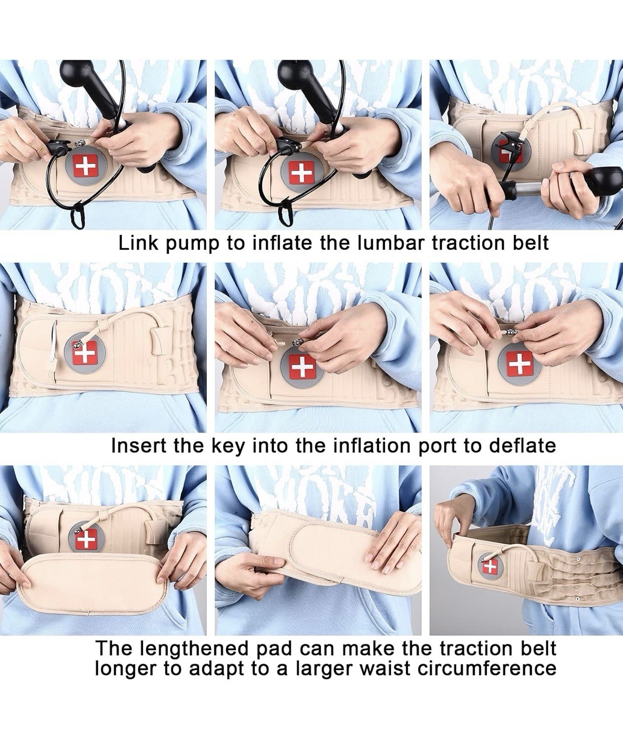 Decompression Back Belt for Lower Back Pain Relief | Lumbar Traction 29-49”