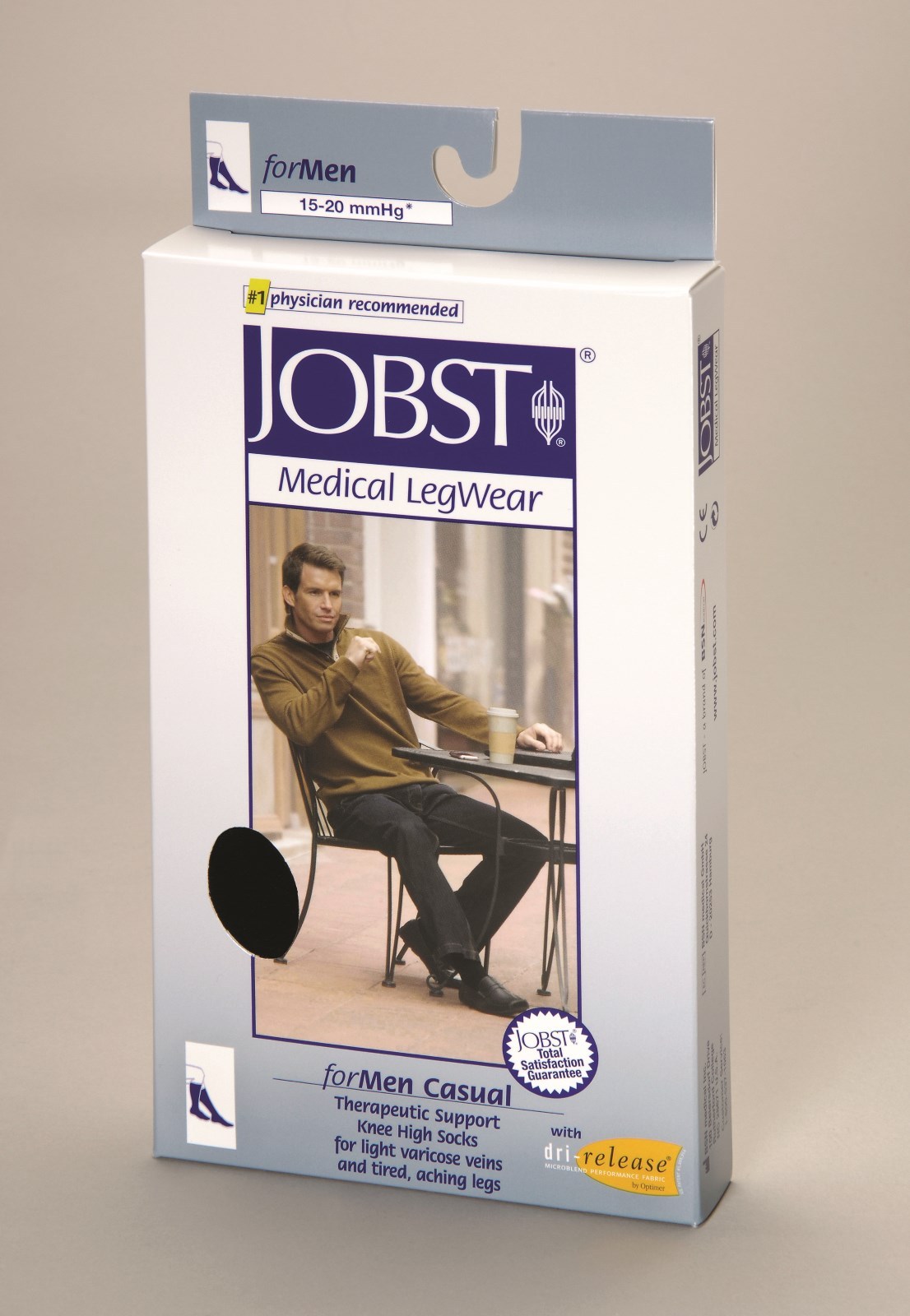 Jobst forMen Mens Casual Compression Knee Socks 15-20 mmhg Supports Therapeutic