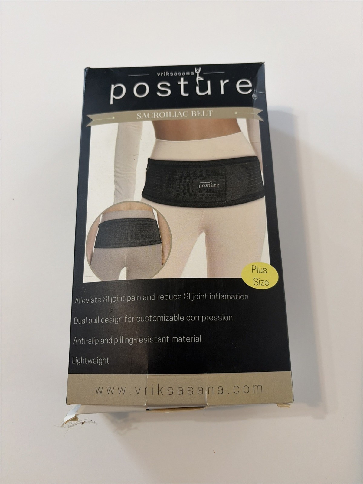 NEW Vriksasana Sacroiliac Hip Belt for Women plus Hip Size 46” – 54” Black