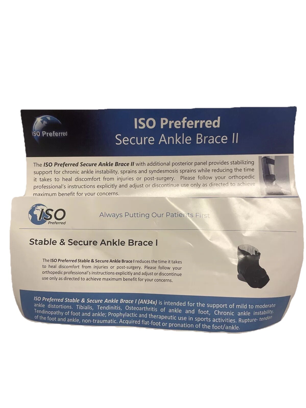 ISO Preferred Ankle Brace Featuring Ankle Extension ISO-AN341 M/LT