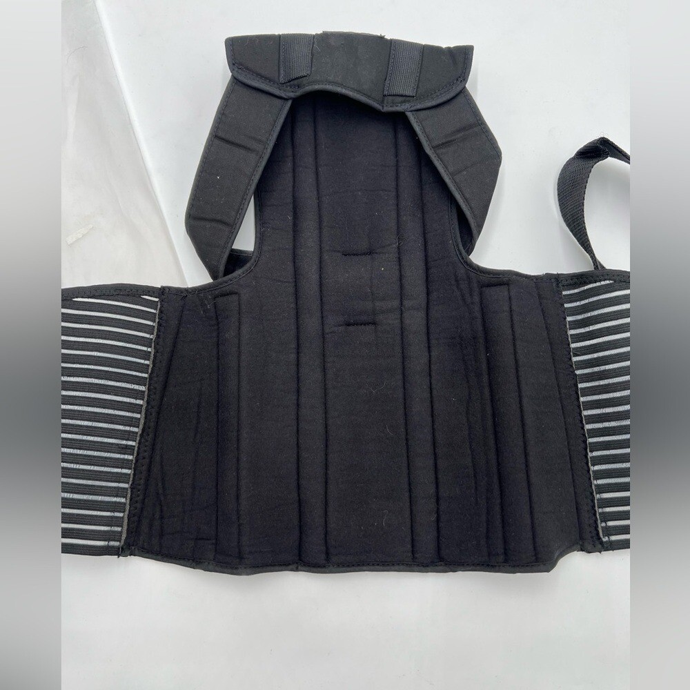 Black Posture Corrector Back Support Brace with Metal Stays Unisex Size Medium