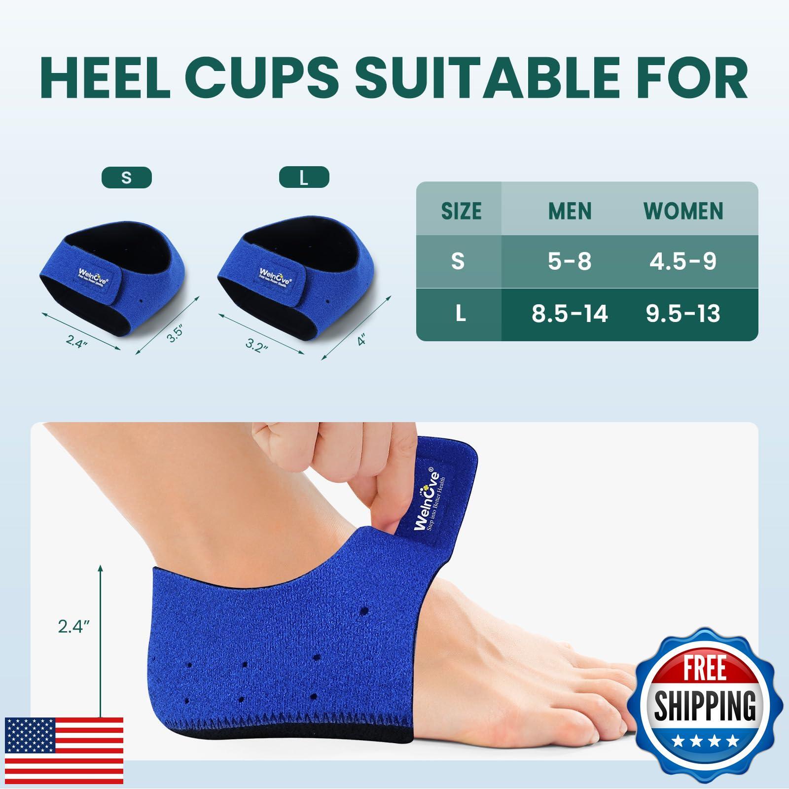Plantar Fasciitis Protector for Shoes – Welnove Heel Cups for Pain Relief, In