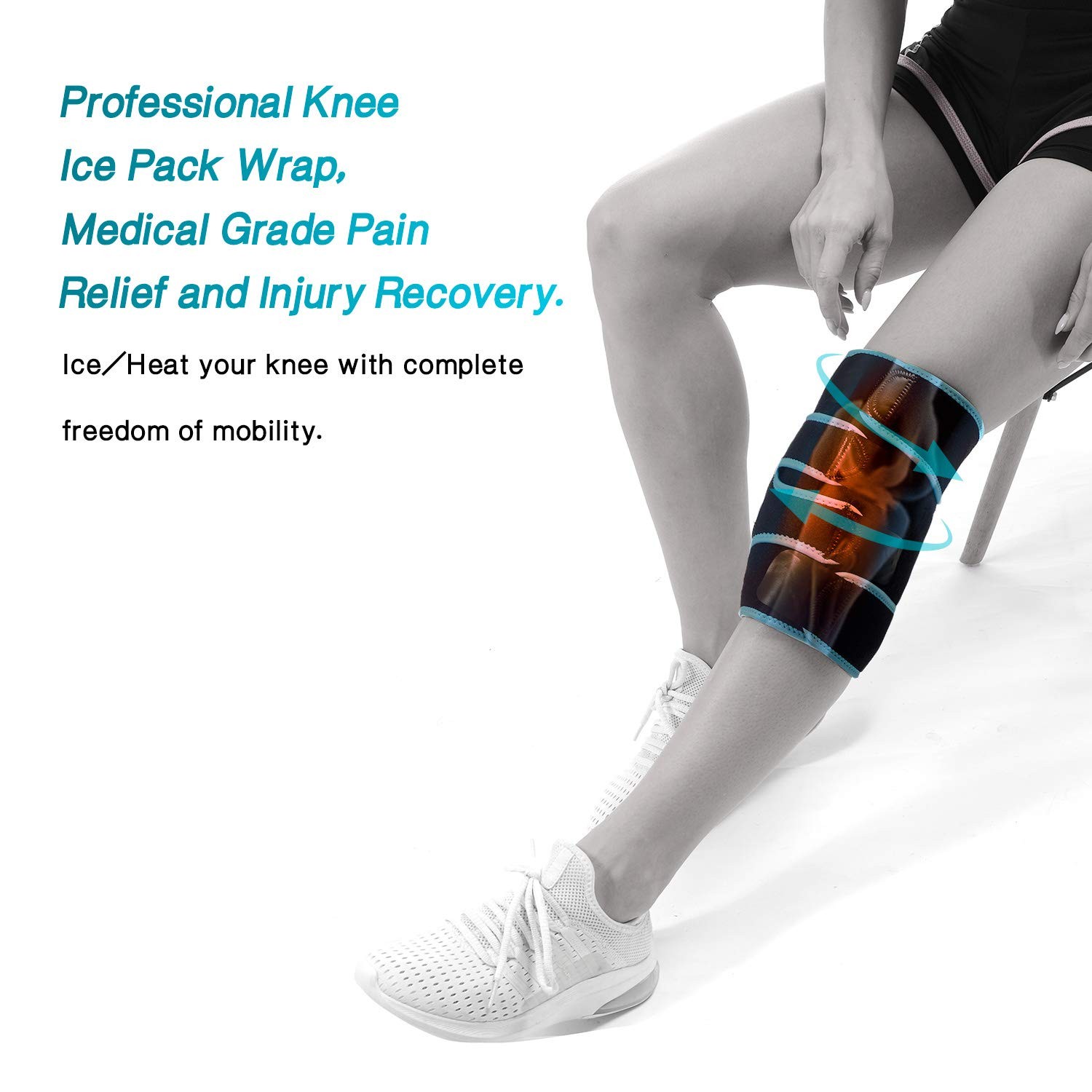 NEENCA Knee Brace with Ice Pack Wrap, Medical Wrap One Size Fits All