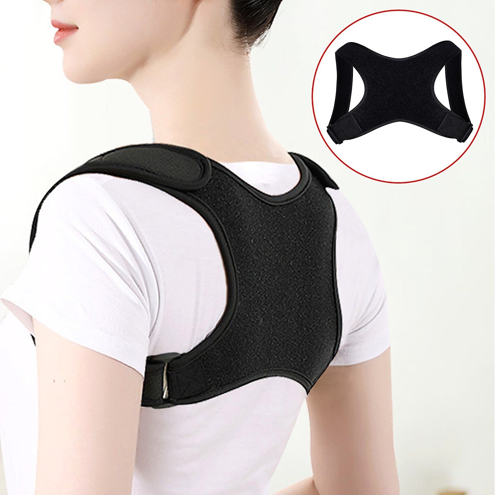 Adjustable Back Posture Corrector Shoulder Straight Support Brace Belt Men Women