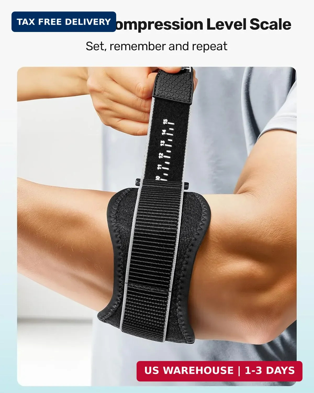 Upgraded Tennis Elbow Brace for Men Women with 2 Silicone Pads Support for Sport